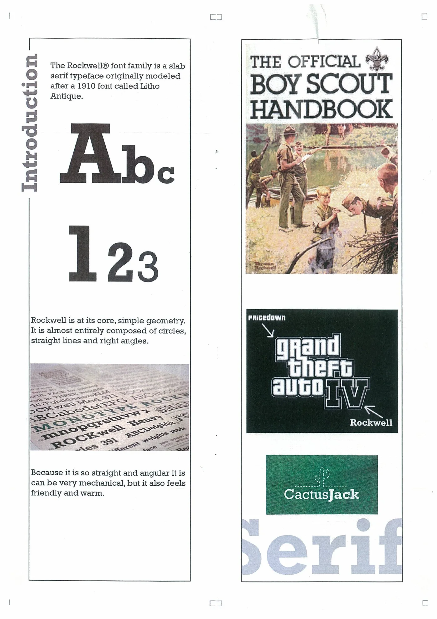 A piece from Type Studies