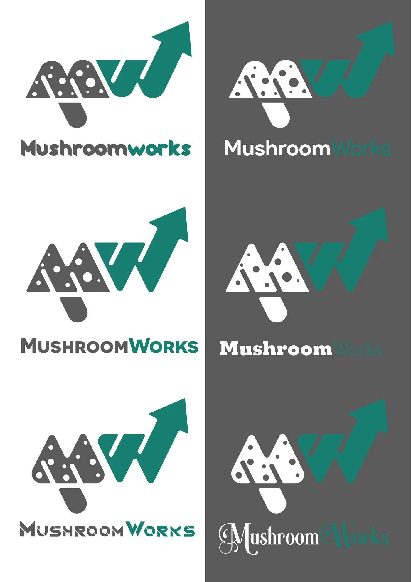 Mushroomworks — logo explorations