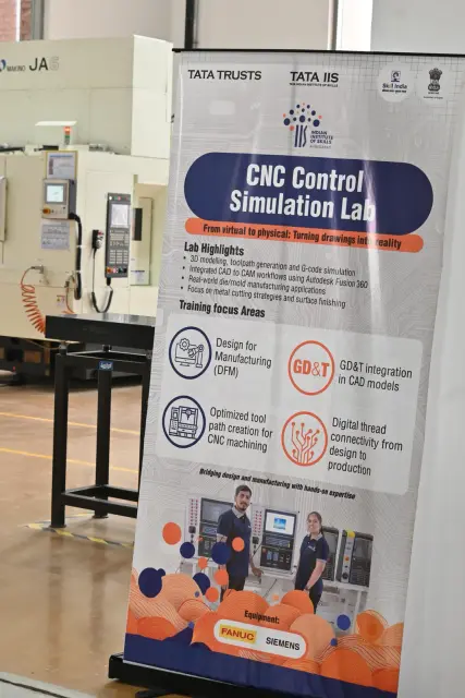 CNC Control Simulation Lab, lab standee