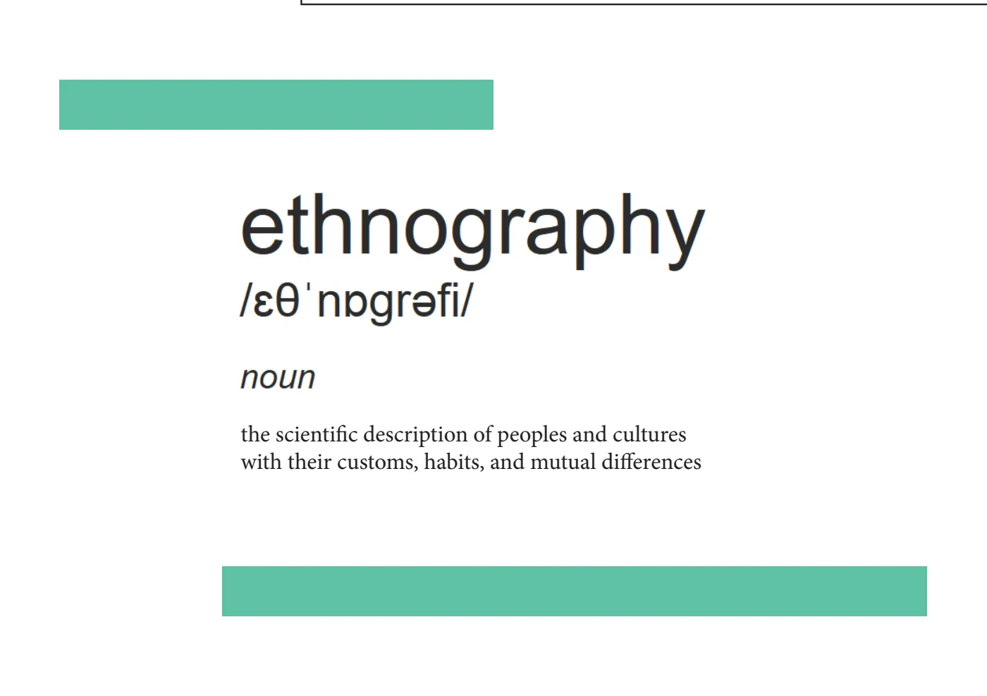 Ethnography — cover